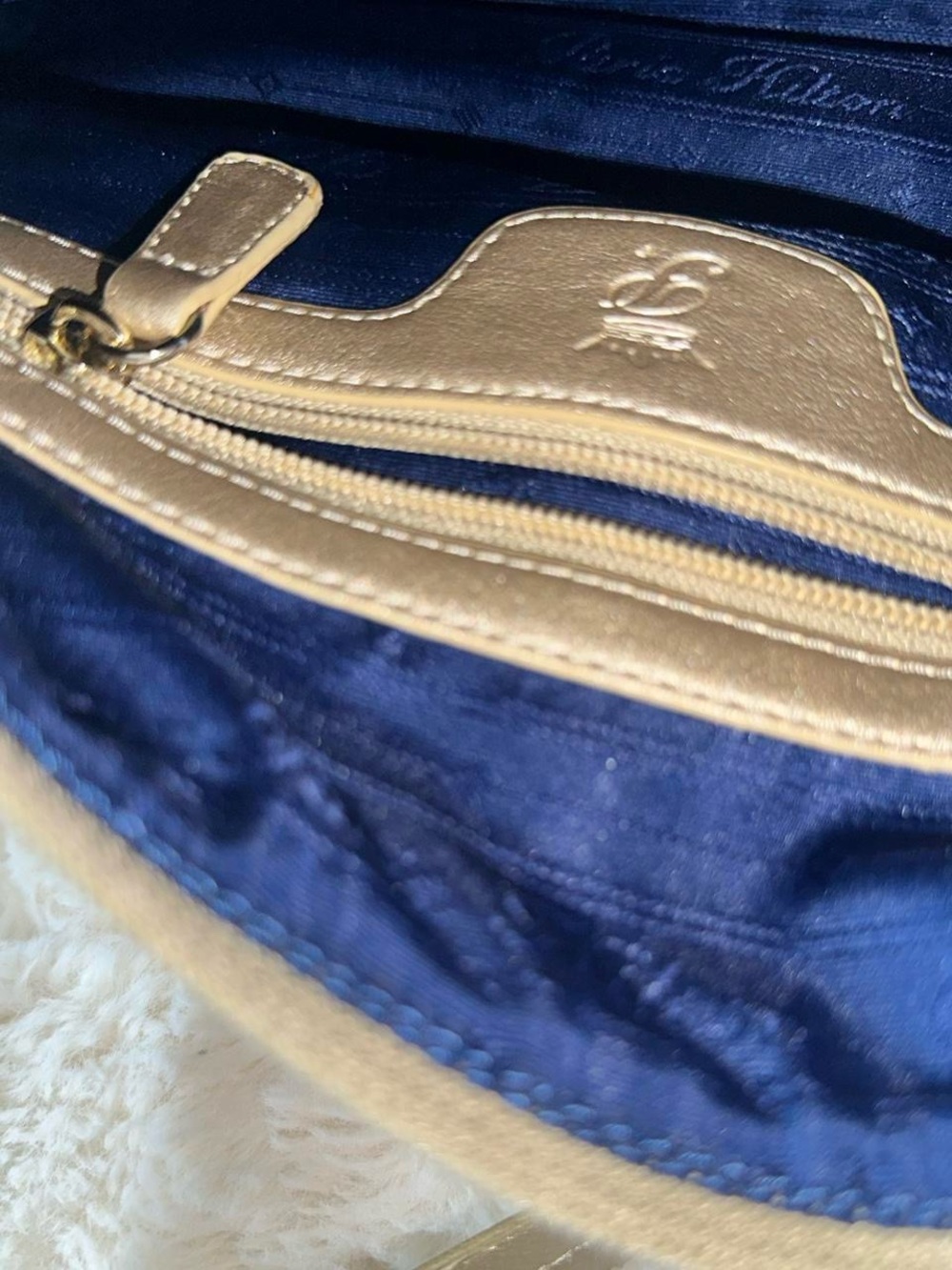 Paris Hilton Navy and Cream Tote Bag with Logo Charm - Picture 6 of 6